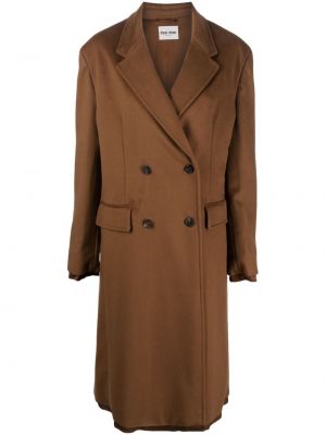 Kabát s výšivkou Miu Miu hnedá