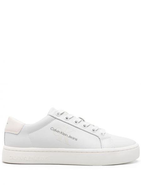 Bőr sneakers Calvin Klein Jeans fehér