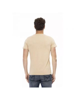 Camiseta de algodón con estampado Trussardi beige