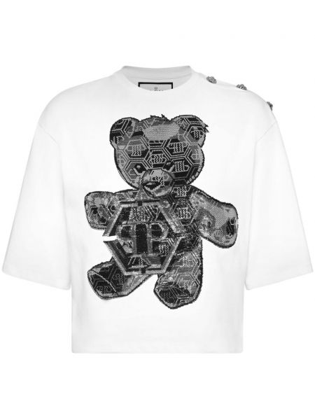 Trykt t-shirt Philipp Plein hvid