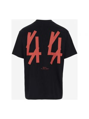 Koszulka bawełniana z nadrukiem 44 Label Group czarna