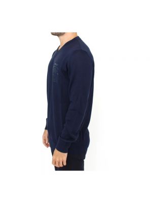 Jersey de lana con escote v Ermanno Scervino azul