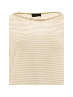 Jersey de lino a rayas de tela jersey Roberto Collina beige