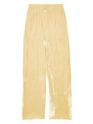Pantalon droit en velours Balenciaga jaune
