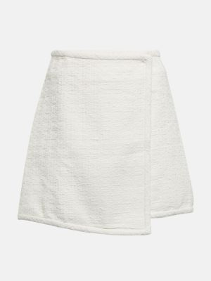Βαμβακερή φούστα mini tweed Proenza Schouler λευκό