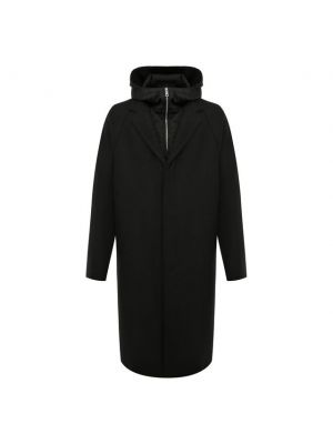 Кашемировое шерстяное пальто Prada черное