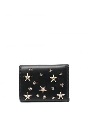 Kožená peněženka s hvězdami Jimmy Choo černá