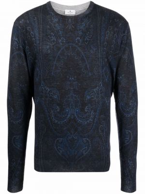 Пуловер с принт с пейсли десен Etro синьо
