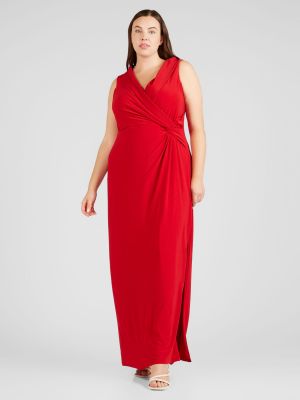 Večerna obleka Lauren Ralph Lauren Plus rdeča