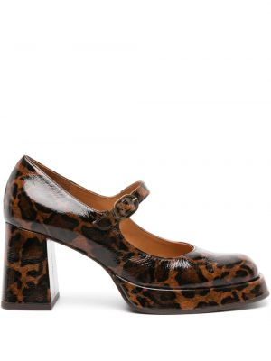 Полуотворени обувки с принт с леопардов принт Chie Mihara кафяво