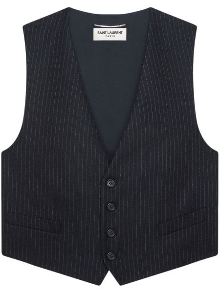 Pruhovaná vesta na gombíky Saint Laurent čierna