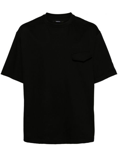 Raštuotas medvilninis marškinėliai Songzio juoda