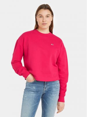 Relaxed fit džemperis Tommy Jeans rožinė
