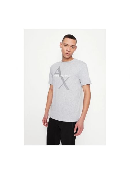 Camiseta de algodón Armani Exchange gris