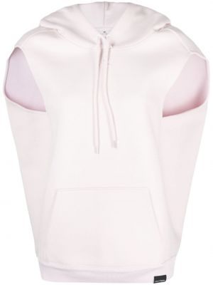 Hoodie ricamata in jersey Courrèges rosa