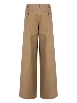 Aksamitne spodnie relaxed fit plisowane Jejia brązowe