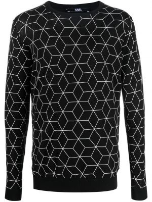 Sudadera con estampado con estampado geométrico Karl Lagerfeld negro
