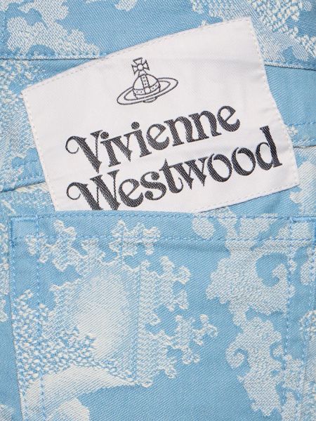 Minigonna di cotone in tessuto jacquard Vivienne Westwood blu