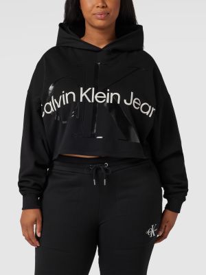 Bluza z kapturem Calvin Klein Jeans Plus czarna