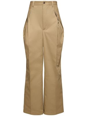 Pantaloni chino di cotone plissettati Maison Margiela beige
