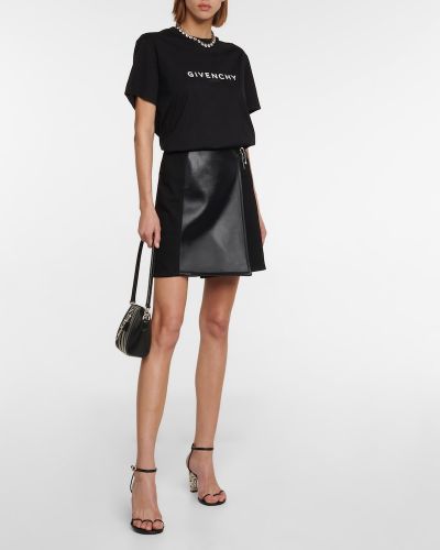 Saténová džínsová sukňa Givenchy čierna
