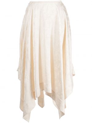 Květinové midi sukně s výšivkou z polyesteru Jason Wu - bílá