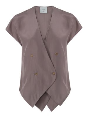 Шелковая блузка Alysi коричневая