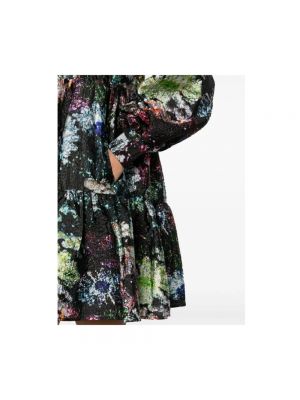 Mini vestido de flores con estampado Stine Goya negro