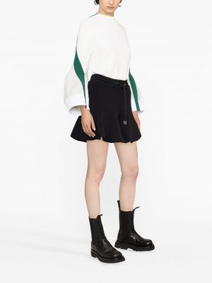 Pletené mini sukně s volány Sacai černé