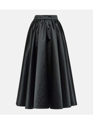 Falda larga de raso Patou negro
