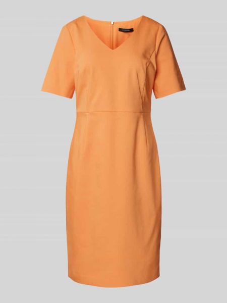 Sukienka midi w jednolitym kolorze Comma pomarańczowa