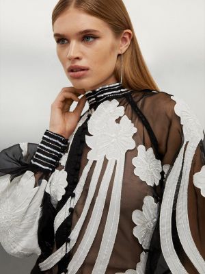 Блузка на пуговицах с аппликацией Karen Millen