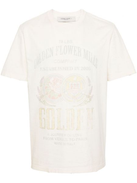 Памучна тениска с принт Golden Goose