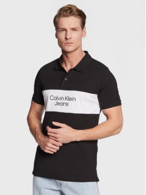 Polo slim Calvin Klein Jeans noir
