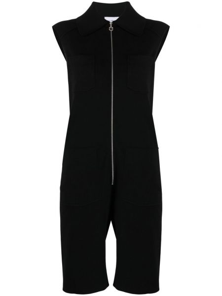 Zip ermeløs jumpsuit Salvatore Ferragamo svart