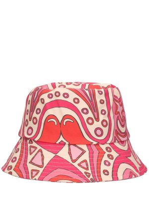 Chapeau en coton à imprimé Lack Of Color rose