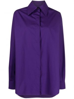 Bavlnená košeľa s vysokým pásom Quira fialová