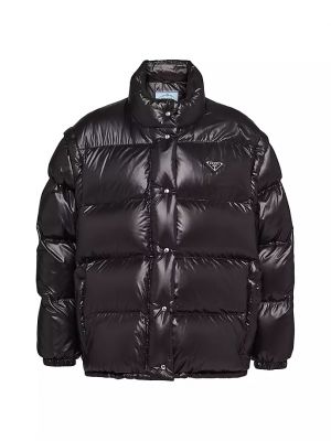 Нейлоновый куртка-трансформер Prada черный