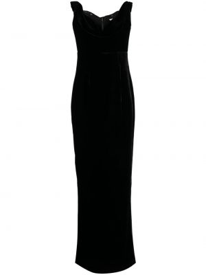 Кадифена вечерна рокля Roland Mouret черно