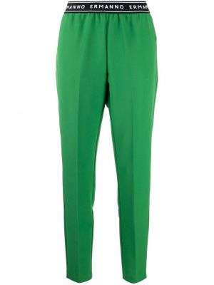 Pantaloni slim fit a righe Ermanno Ermanno verde