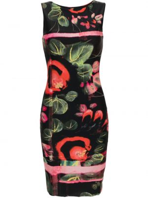 Sukienka bez rękawów w kwiatki z nadrukiem Jean Paul Gaultier Pre-owned czarna