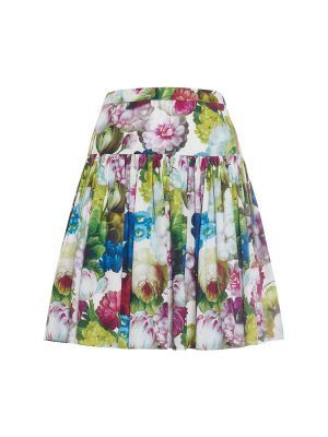 Плисирана памучна мини пола на цветя Dolce & Gabbana