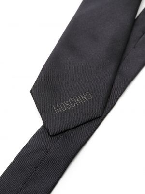 Cravate en soie de motif coeur Moschino noir