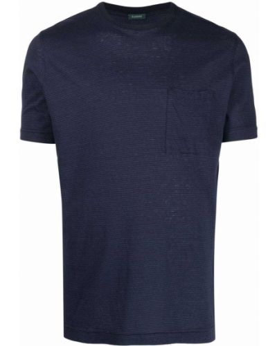 T-krekls ar kabatām Zanone zils
