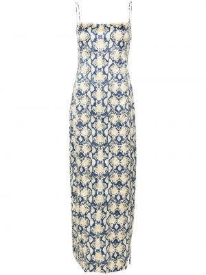 Φόρεμα με σχέδιο με μοτίβο φίδι Ganni μπεζ