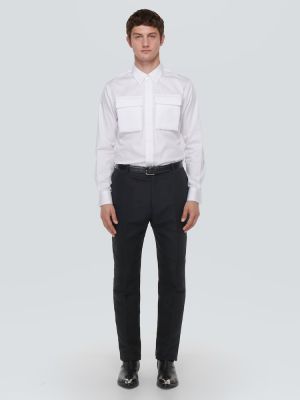 Bavlněné slim fit klasické kalhoty Alexander Mcqueen černé