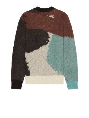 Pullover in lana d'alpaca in tessuto jacquard mohair Norse Projects marrone