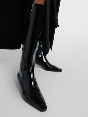 Stivali di gomma di pelle slim fit Toteme nero