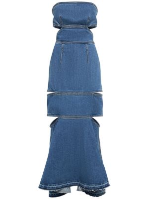 Pamut hosszú ruha Alexander Mcqueen kék