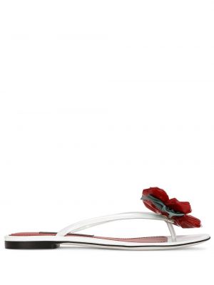 Sandali con applique Dolce & Gabbana rosso